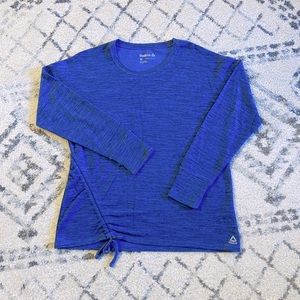 LIKE NEW REEBOK Heather Blue Pullover Sweatshirt w/ Tie Detail Size Medium
